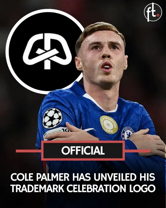 开云网页版中国官网-帕尔默发布个人LOGO，名字首字母CP以及庆祝动作融合一体